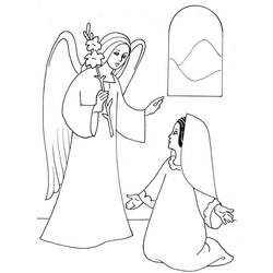 Dibujo para colorear: Anunciación (Fiestas y Celebraciones) #210974 - Dibujos para Colorear e Imprimir Gratis