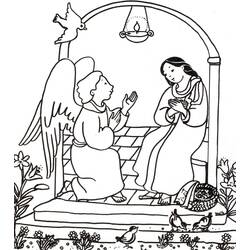 Dibujo para colorear: Anunciación (Fiestas y Celebraciones) #210975 - Dibujos para Colorear e Imprimir Gratis