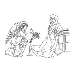 Dibujo para colorear: Anunciación (Fiestas y Celebraciones) #210979 - Dibujos para Colorear e Imprimir Gratis