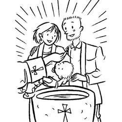 Dibujo para colorear: Bautismo (Fiestas y Celebraciones) #210723 - Dibujos para Colorear e Imprimir Gratis