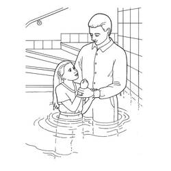 Dibujo para colorear: Bautismo (Fiestas y Celebraciones) #210729 - Dibujos para Colorear e Imprimir Gratis