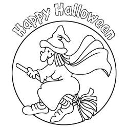 Dibujo para colorear: Bruja de Halloween (Fiestas y Celebraciones) #200284 - Dibujos para Colorear e Imprimir Gratis