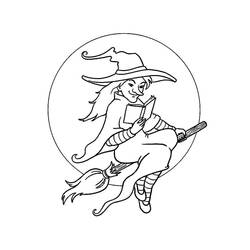 Dibujo para colorear: Bruja de Halloween (Fiestas y Celebraciones) #200285 - Dibujos para Colorear e Imprimir Gratis
