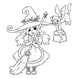 Dibujo para colorear: Bruja de Halloween (Fiestas y Celebraciones) #200291 - Dibujos para Colorear e Imprimir Gratis