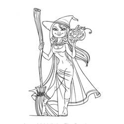 Dibujos para colorear: Bruja de Halloween - Dibujos para Colorear e Imprimir Gratis