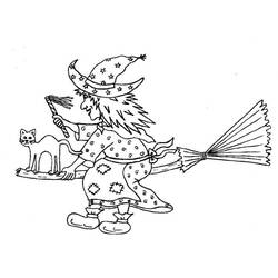 Dibujo para colorear: Bruja de Halloween (Fiestas y Celebraciones) #200300 - Dibujos para Colorear e Imprimir Gratis