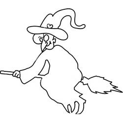 Dibujo para colorear: Bruja de Halloween (Fiestas y Celebraciones) #200302 - Dibujos para Colorear e Imprimir Gratis