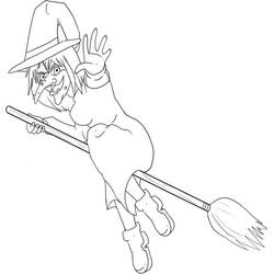 Dibujo para colorear: Bruja de Halloween (Fiestas y Celebraciones) #200304 - Dibujos para Colorear e Imprimir Gratis