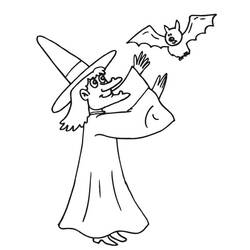 Dibujo para colorear: Bruja de Halloween (Fiestas y Celebraciones) #200306 - Dibujos para Colorear e Imprimir Gratis