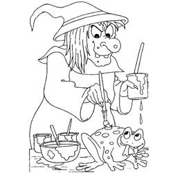 Dibujo para colorear: Bruja de Halloween (Fiestas y Celebraciones) #200311 - Dibujos para Colorear e Imprimir Gratis