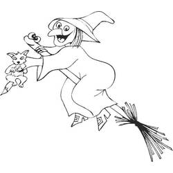 Dibujo para colorear: Bruja de Halloween (Fiestas y Celebraciones) #200313 - Dibujos para Colorear e Imprimir Gratis