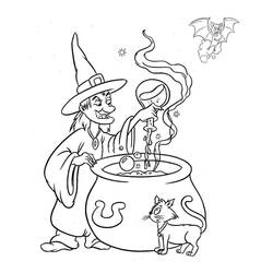 Dibujo para colorear: Bruja de Halloween (Fiestas y Celebraciones) #200315 - Dibujos para Colorear e Imprimir Gratis