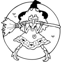 Dibujo para colorear: Bruja de Halloween (Fiestas y Celebraciones) #200322 - Dibujos para Colorear e Imprimir Gratis