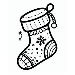 Dibujos para colorear: Calcetín de Navidad - Dibujos para Colorear e Imprimir Gratis