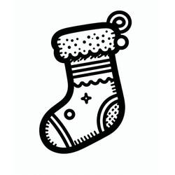 Dibujo para colorear: Calcetín de Navidad (Fiestas y Celebraciones) #216595 - Dibujos para Colorear e Imprimir Gratis