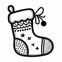 Dibujo para colorear: Calcetín de Navidad (Fiestas y Celebraciones) #216597 - Dibujos para Colorear e Imprimir Gratis