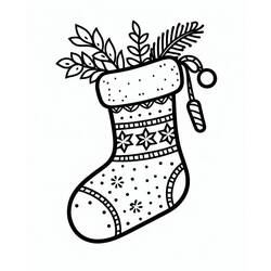 Dibujo para colorear: Calcetín de Navidad (Fiestas y Celebraciones) #216598 - Dibujos para Colorear e Imprimir Gratis