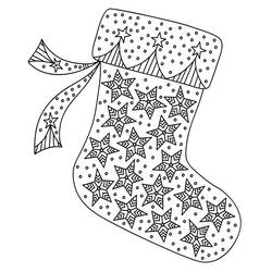 Dibujo para colorear: Calcetín de Navidad (Fiestas y Celebraciones) #216599 - Dibujos para Colorear e Imprimir Gratis