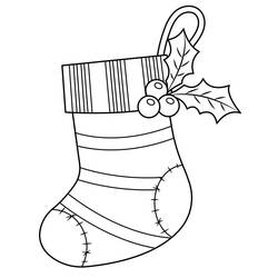 Dibujo para colorear: Calcetín de Navidad (Fiestas y Celebraciones) #216600 - Dibujos para Colorear e Imprimir Gratis