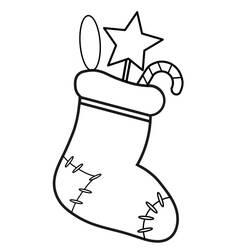 Dibujo para colorear: Calcetín de Navidad (Fiestas y Celebraciones) #216601 - Dibujos para Colorear e Imprimir Gratis