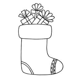 Dibujo para colorear: Calcetín de Navidad (Fiestas y Celebraciones) #216602 - Dibujos para Colorear e Imprimir Gratis