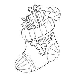 Dibujo para colorear: Calcetín de Navidad (Fiestas y Celebraciones) #216603 - Dibujos para Colorear e Imprimir Gratis