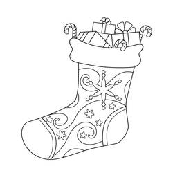 Dibujo para colorear: Calcetín de Navidad (Fiestas y Celebraciones) #216604 - Dibujos para Colorear e Imprimir Gratis