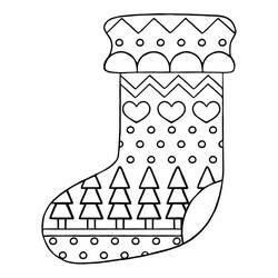 Dibujo para colorear: Calcetín de Navidad (Fiestas y Celebraciones) #216605 - Dibujos para Colorear e Imprimir Gratis