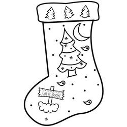 Dibujo para colorear: Calcetín de Navidad (Fiestas y Celebraciones) #216607 - Dibujos para Colorear e Imprimir Gratis