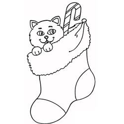 Dibujo para colorear: Calcetín de Navidad (Fiestas y Celebraciones) #216608 - Dibujos para Colorear e Imprimir Gratis