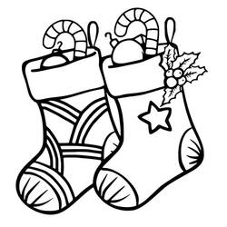 Dibujo para colorear: Calcetín de Navidad (Fiestas y Celebraciones) #216612 - Dibujos para Colorear e Imprimir Gratis