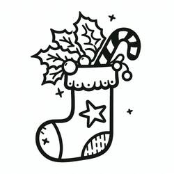 Dibujo para colorear: Calcetín de Navidad (Fiestas y Celebraciones) #216613 - Dibujos para Colorear e Imprimir Gratis