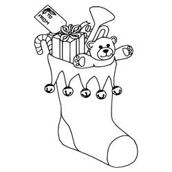 Dibujo para colorear: Calcetín de Navidad (Fiestas y Celebraciones) #216616 - Dibujos para Colorear e Imprimir Gratis