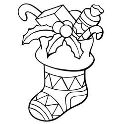 Dibujo para colorear: Calcetín de Navidad (Fiestas y Celebraciones) #216620 - Dibujos para Colorear e Imprimir Gratis