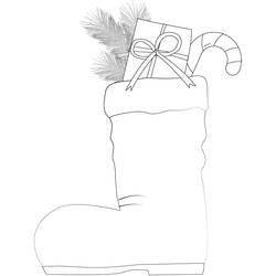 Dibujo para colorear: Calcetín de Navidad (Fiestas y Celebraciones) #216621 - Dibujos para Colorear e Imprimir Gratis