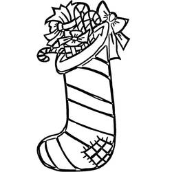 Dibujo para colorear: Calcetín de Navidad (Fiestas y Celebraciones) #216625 - Dibujos para Colorear e Imprimir Gratis