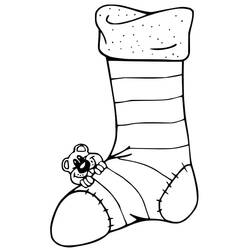 Dibujo para colorear: Calcetín de Navidad (Fiestas y Celebraciones) #216626 - Dibujos para Colorear e Imprimir Gratis