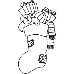 Dibujo para colorear: Calcetín de Navidad (Fiestas y Celebraciones) #216627 - Dibujos para Colorear e Imprimir Gratis