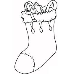 Dibujo para colorear: Calcetín de Navidad (Fiestas y Celebraciones) #216629 - Dibujos para Colorear e Imprimir Gratis