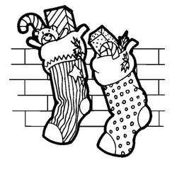 Dibujo para colorear: Calcetín de Navidad (Fiestas y Celebraciones) #216633 - Dibujos para Colorear e Imprimir Gratis