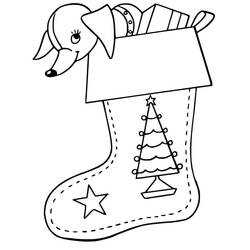 Dibujo Calcetín de Navidad (Fiestas y Celebraciones) #216634 para imprimir y colorear