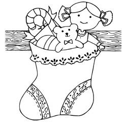 Dibujo Calcetín de Navidad (Fiestas y Celebraciones) #216636 para imprimir y colorear
