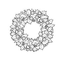 Dibujos para colorear: Corona de Navidad - Dibujos para Colorear e Imprimir Gratis