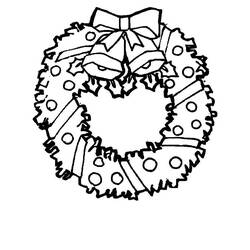 Dibujo para colorear: Corona de Navidad (Fiestas y Celebraciones) #169334 - Dibujos para Colorear e Imprimir Gratis