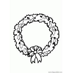 Dibujo para colorear: Corona de Navidad (Fiestas y Celebraciones) #169336 - Dibujos para Colorear e Imprimir Gratis