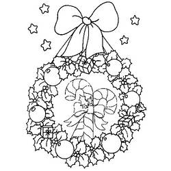 Dibujo para colorear: Corona de Navidad (Fiestas y Celebraciones) #169340 - Dibujos para Colorear e Imprimir Gratis