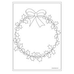 Dibujo para colorear: Corona de Navidad (Fiestas y Celebraciones) #169343 - Dibujos para Colorear e Imprimir Gratis