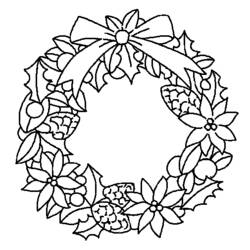 Dibujo para colorear: Corona de Navidad (Fiestas y Celebraciones) #169347 - Dibujos para Colorear e Imprimir Gratis