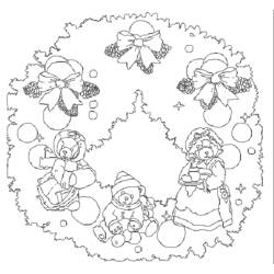 Dibujo para colorear: Corona de Navidad (Fiestas y Celebraciones) #169375 - Dibujos para Colorear e Imprimir Gratis