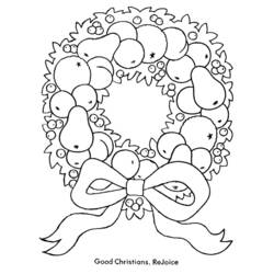 Dibujo para colorear: Corona de Navidad (Fiestas y Celebraciones) #169377 - Dibujos para Colorear e Imprimir Gratis